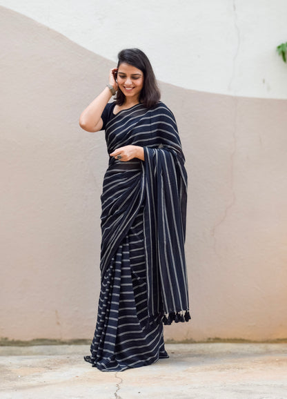 Black and White Taan Stripe